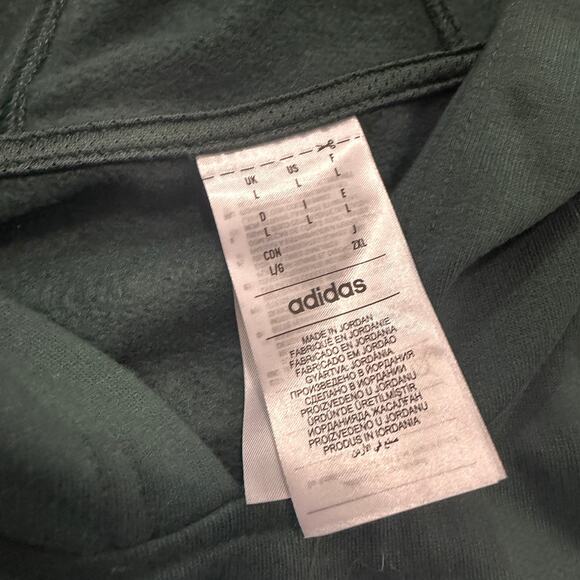 Adidas Pocket Hoodie Men's Large Green Pullover Sweatshirt Three Stripes NEW NWT - Picture 3 of 10
